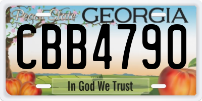 GA license plate CBB4790