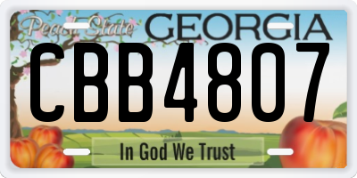 GA license plate CBB4807