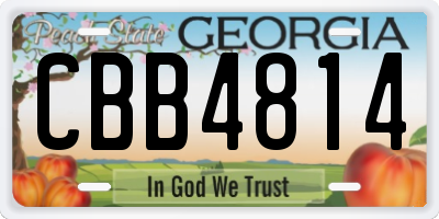 GA license plate CBB4814