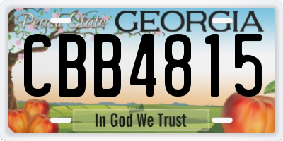 GA license plate CBB4815