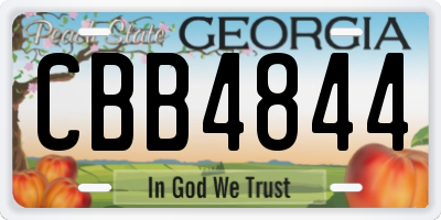 GA license plate CBB4844