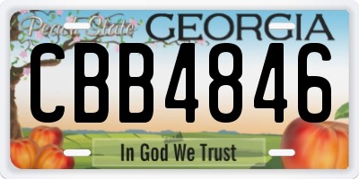 GA license plate CBB4846