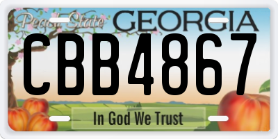 GA license plate CBB4867
