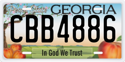 GA license plate CBB4886