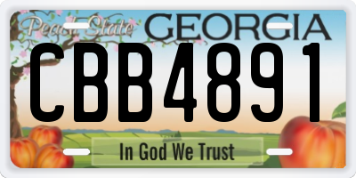 GA license plate CBB4891