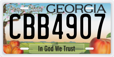 GA license plate CBB4907
