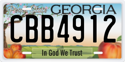 GA license plate CBB4912