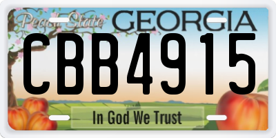 GA license plate CBB4915