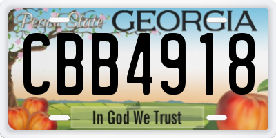 GA license plate CBB4918