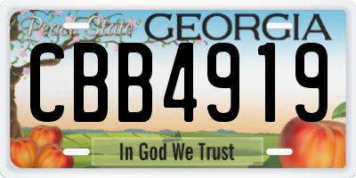 GA license plate CBB4919