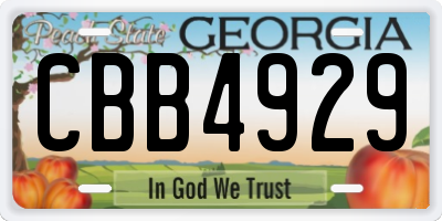 GA license plate CBB4929