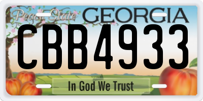 GA license plate CBB4933