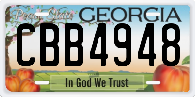 GA license plate CBB4948