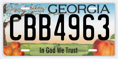 GA license plate CBB4963