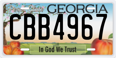 GA license plate CBB4967