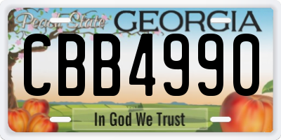 GA license plate CBB4990