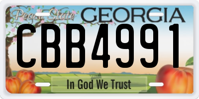 GA license plate CBB4991