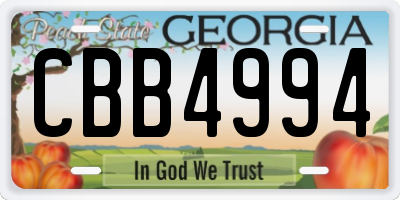 GA license plate CBB4994