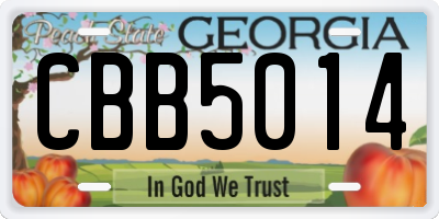 GA license plate CBB5014