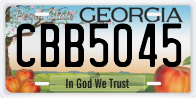 GA license plate CBB5045