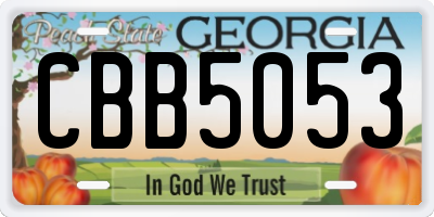 GA license plate CBB5053