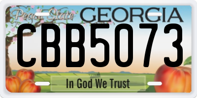 GA license plate CBB5073