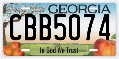 GA license plate CBB5074