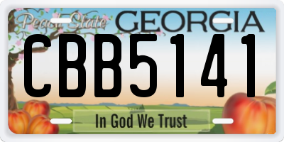 GA license plate CBB5141