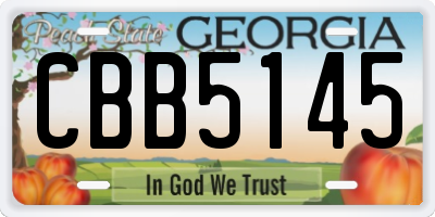 GA license plate CBB5145