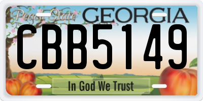 GA license plate CBB5149