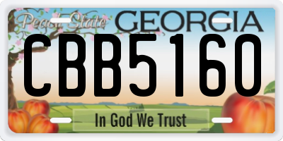 GA license plate CBB5160