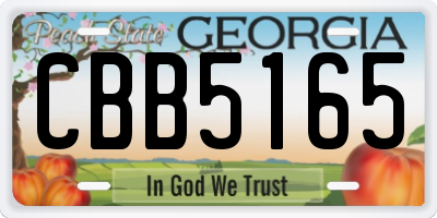 GA license plate CBB5165
