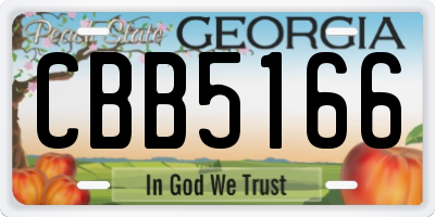 GA license plate CBB5166