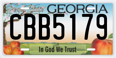 GA license plate CBB5179