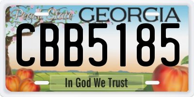 GA license plate CBB5185