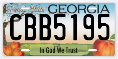 GA license plate CBB5195