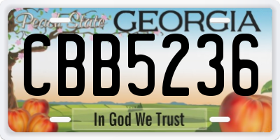 GA license plate CBB5236
