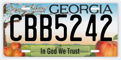 GA license plate CBB5242