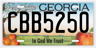 GA license plate CBB5250