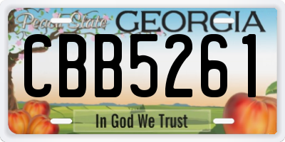 GA license plate CBB5261