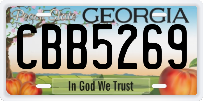 GA license plate CBB5269