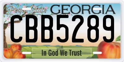 GA license plate CBB5289