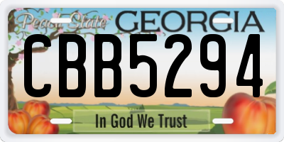 GA license plate CBB5294