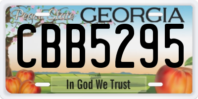 GA license plate CBB5295