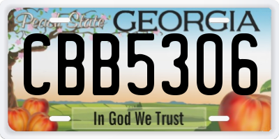 GA license plate CBB5306