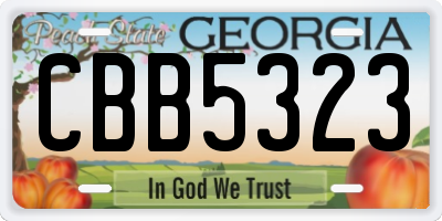GA license plate CBB5323