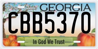 GA license plate CBB5370