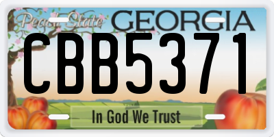 GA license plate CBB5371