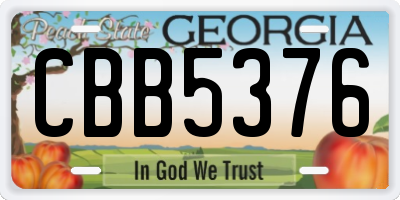 GA license plate CBB5376