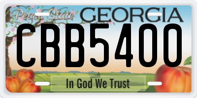 GA license plate CBB5400